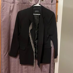 Eloquii Fringe Trim Blazer